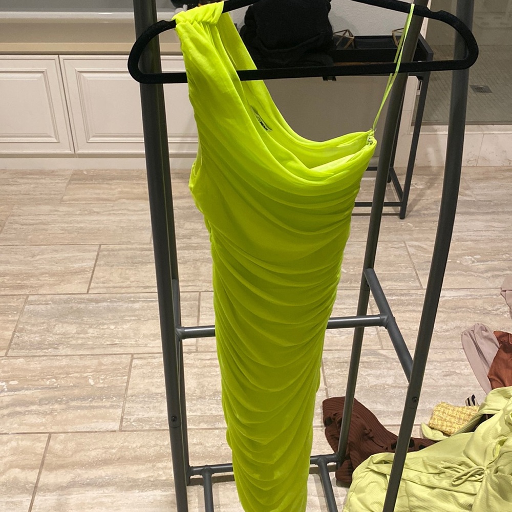 Green rouched fashion nova dress